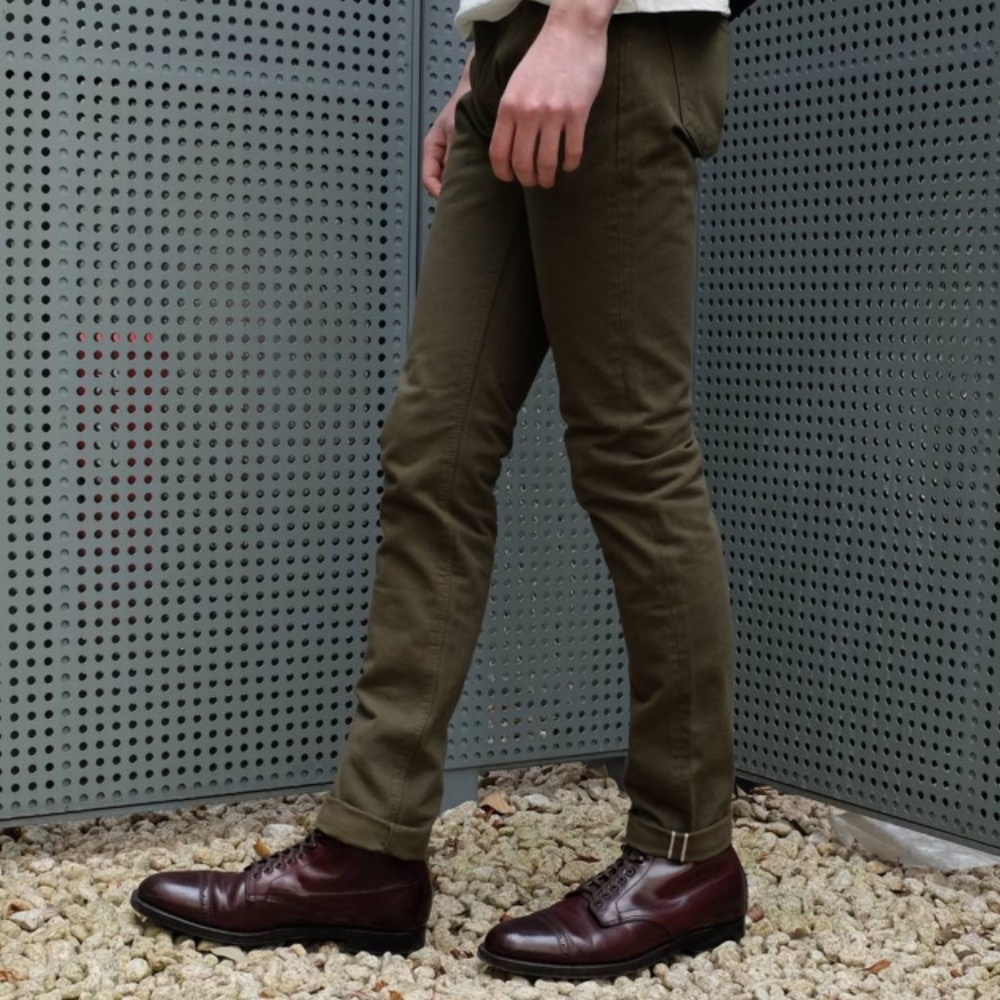 SYOAIYA Pure Blue Japan Selvedge Olive Chino Pants Sz 29